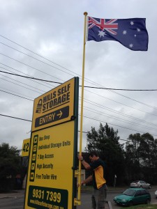 New Aussie flags at Hills Self Storage Kings Park