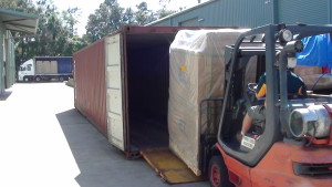 Unloading Commercial Storage Container