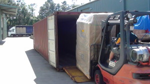 Unloading Shipping Container